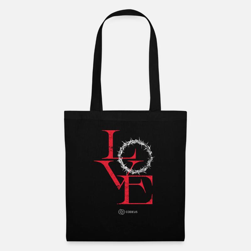 Love Jesus – rot - Stoffbeutel - Schwarz