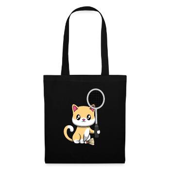 Joueur de badminton Cute Cat Hobby Sports - Sac en tissu - noir - Devant