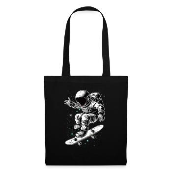 Patineur astronaute - Sac en tissu - noir - Devant