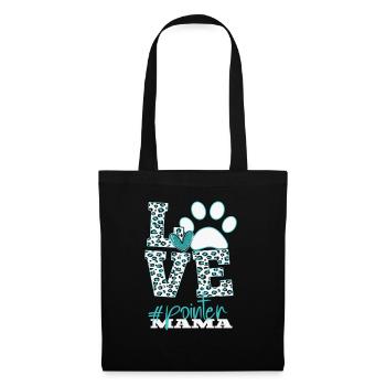 Pointer Mama Leopard Print Paw Love Sign - Tote Bag - black - Front