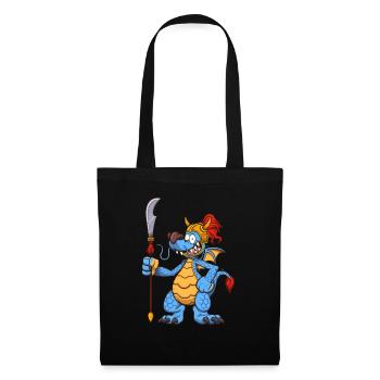 Guerrier dragon chinois - Sac en tissu - noir - Devant