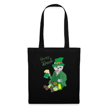 Chat, Boisson Heureuse - Sac en tissu - noir - Devant