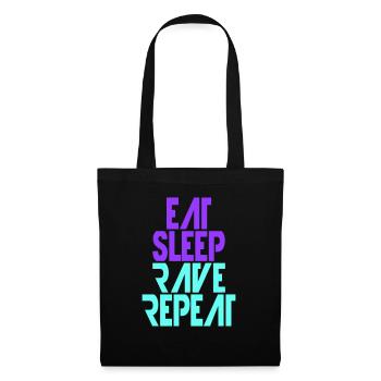 Eat Sleep Rave Repeat Food Sleep Raven Saying - Tote Bag - black - Front