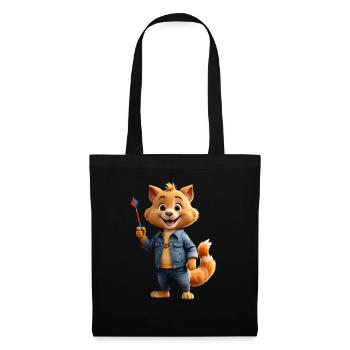 Animal mignon - Sac en tissu - noir - Devant