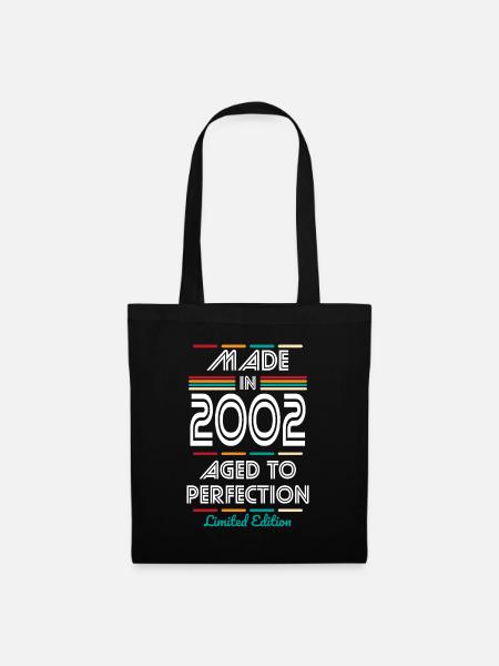 Anniversaire 20 ans - Fabriqué en 2002 - Sac en tissu - noir