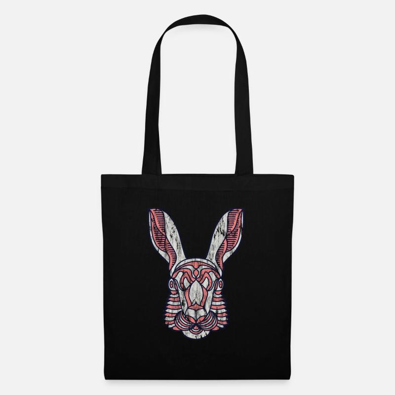 Hase - Stoffbeutel - Schwarz