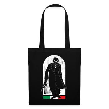 Italien Mafia Grafik - Stoffbeutel - Schwarz - Vorne