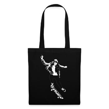 Skater Girl Kickflip Street Art - Tote Bag - black - Front