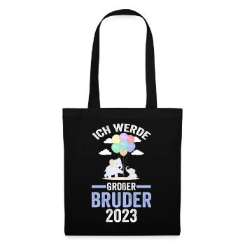 Elefanten 2023 Bruder - Stoffbeutel - Schwarz - Vorne