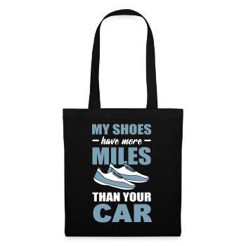 Mes chaussures ont plus de kilomètres que votre marathon automobile - Sac en tissu - noir - Devant