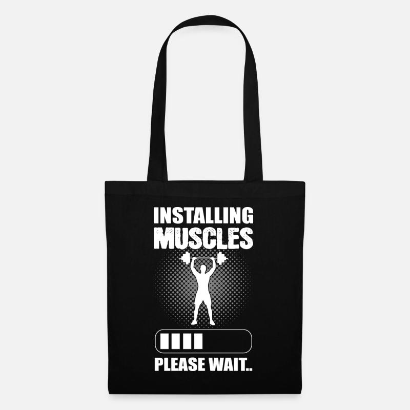 Installing Muscles Please Wait Bodybuilder - Stoffbeutel - Schwarz