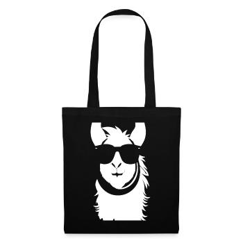 Lama drôle portant des lunettes de soleil Lamas cool - Sac en tissu - noir - Devant