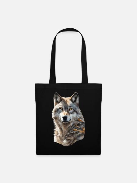 Wolf - Stoffbeutel - Schwarz