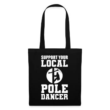 Support You Local Pole Dancer Lineman - Stoffbeutel - Schwarz - Vorne