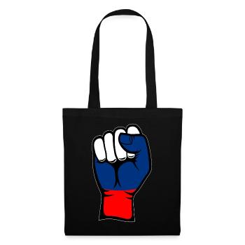 Poing du drapeau de la Russie - Sac en tissu - noir - Devant