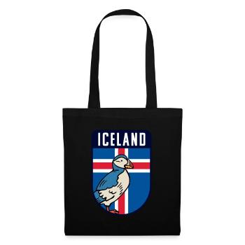 Drapeau de l’Islande avec macareux - Macareux d’Islande - Sac en tissu - noir - Devant