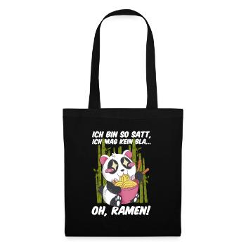 Ramen Panda Kawaii Nudeln Japanische Ramen Panda - Stoffbeutel - Schwarz - Vorne