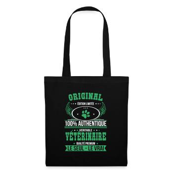 Authentique et véritable vétérinaire - Original - Sac en tissu - noir - Devant