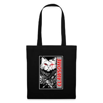 Clawsome Samurai Cat Bold Design For Anime Animal - Tote Bag - black - Front