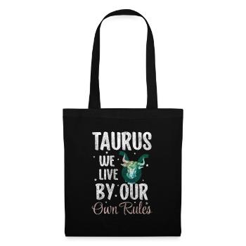Taureau Symbole de la Terre Naissance - Sac en tissu - noir - Devant
