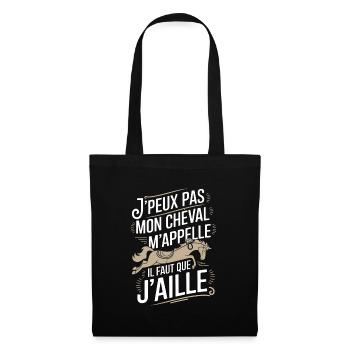 J'peux pas j'ai cheval - Sac en tissu - noir - Devant