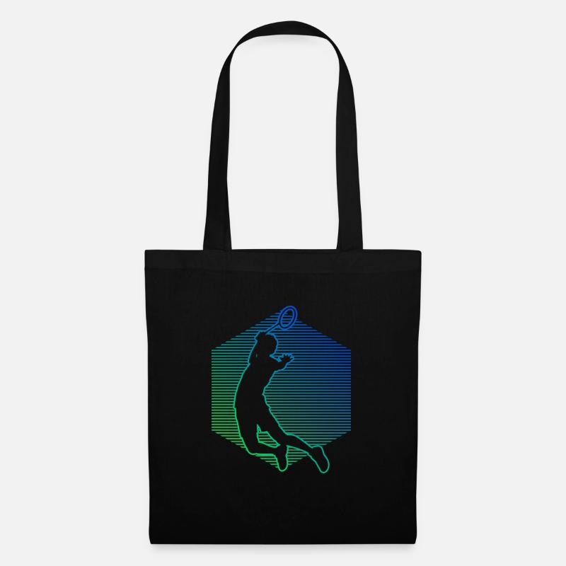 Herren Squash Badminton Damen Badmintonspieler - Stoffbeutel - Schwarz