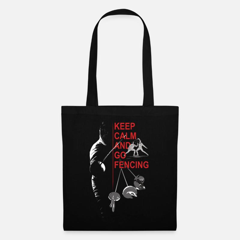 Fechten, Geschenk, Training, Keep Calm - Stoffbeutel - Schwarz