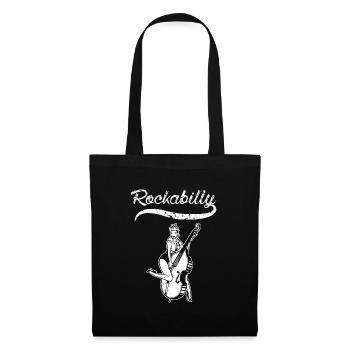 Rockabilly PinUp Kontrabass - Sac en tissu - noir - Devant