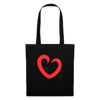 Herz Schatz Lieblingsmensch Ich liebe Dich - Stoffbeutel - Schwarz - Vorne