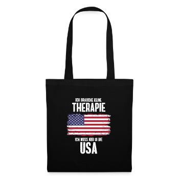 Therapie USA Amerika Nationalität Geschenk - Stoffbeutel - Schwarz - Vorne