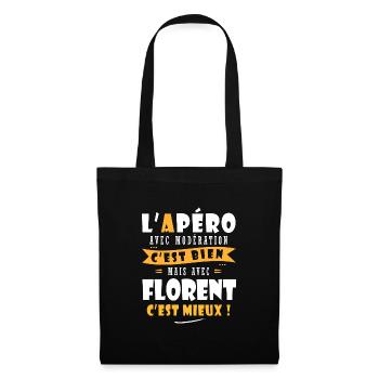 Florent cadeau Humour personnalisé cadeau florent - Sac en tissu - noir - Devant