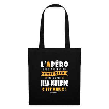 Jean-Philippe cadeau Humour cadeau Jean Philippe - Sac en tissu - noir - Devant