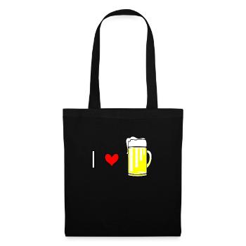 I love Bier - Stoffbeutel - Schwarz - Vorne