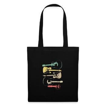 Cadeau de musicien de musique rétro guitariste guitare - Sac en tissu - noir - Devant