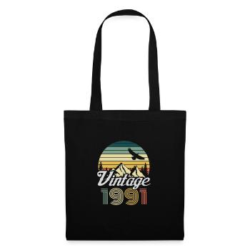 Vintage 1991 anniversaire cadeau vintage rétro - Sac en tissu - noir - Devant
