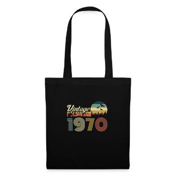 Cadeau vintage rétro anniversaire des années 1970 - Sac en tissu - noir - Devant