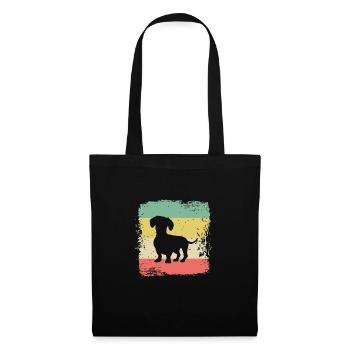 Dachshund Dachshund Dog Teckel Retro Gift - Tote Bag - black - Front