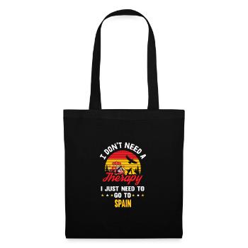 Therapie Spanien Flagge Fahne Retro Geschenk - Stoffbeutel - Schwarz - Vorne