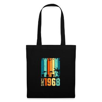 Vintage 1968 68 Anniversaire Rétro Millésime cadeau - Sac en tissu - noir - Devant