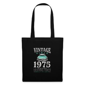 Vintage 1975 75 Anniversaire Rétro Millésime cadeau - Sac en tissu - noir - Devant