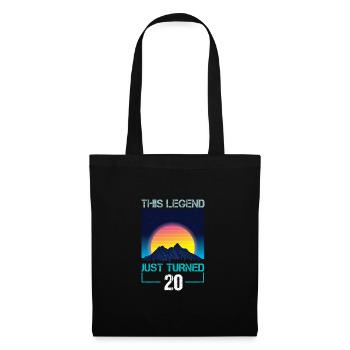 Cadeau Vaporwave de 20 ans - Sac en tissu - noir - Devant