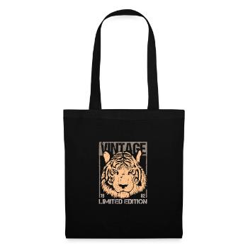 Anniversaire 1982 82 Tiger Big Cat Cadeau - Sac en tissu - noir - Devant