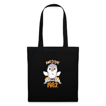 Anniversaire 1982 82 Penguin Penguins Cadeau - Sac en tissu - noir - Devant