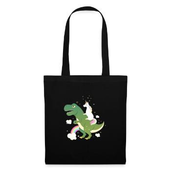 Unicorn Riding On Dinosaur - Sac en tissu - noir - Devant