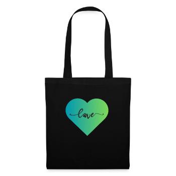 Chien Chiens Amour du chien - Sac en tissu - noir - Devant