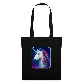 Oldenburger als mystisches weißes Einhorn - Stoffbeutel - Schwarz - Vorne