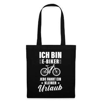 ICH UND E BIKE JEDE FAHRT EIN KLEINER URLAUB - Stoffbeutel - Schwarz - Vorne
