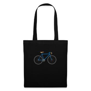 Rennrad Blau - Stoffbeutel - Schwarz - Vorne
