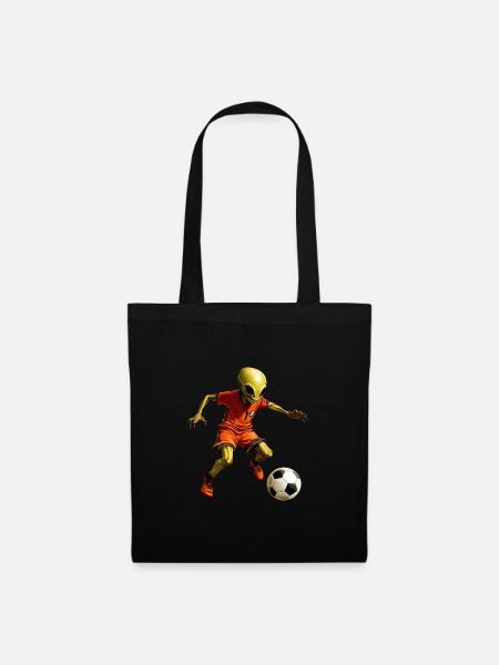 Fussball Alien - Stoffbeutel - Schwarz