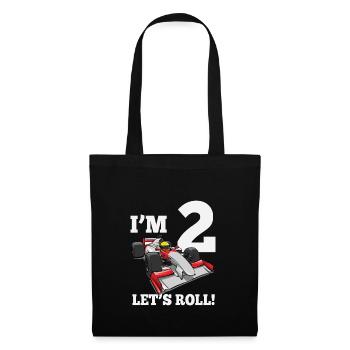 I Am 2 Let's Roll racing car for 2 year old - Tote Bag - black - Front